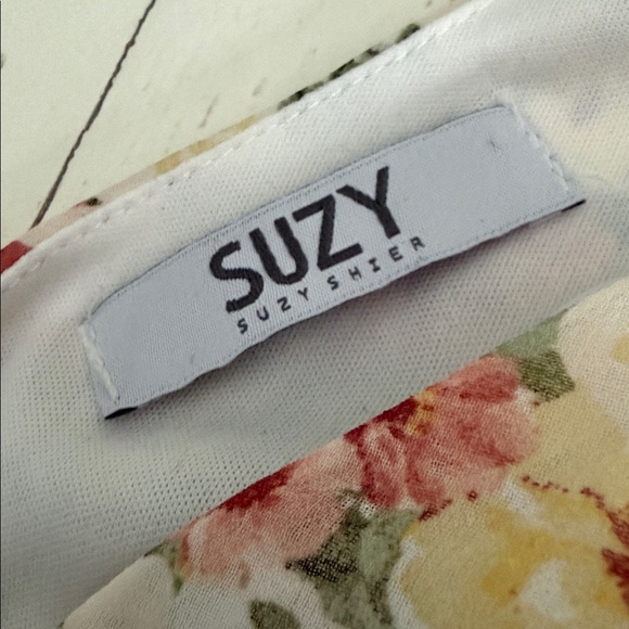 Suzy Shier sleeveless Pastel Floral Ruffle Maxi Dress NWOT XS - Picture 13 of 14